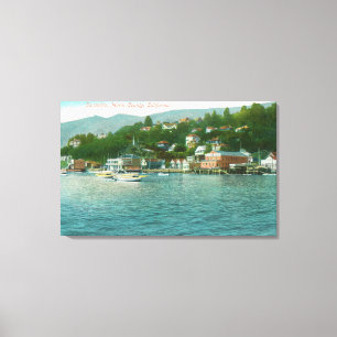 Lienzo Harborview con los yates y los barcos de vela