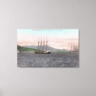 Lienzo Harborview de la bahía y de Mt. Tamalpais