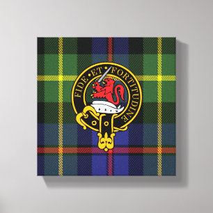 Lienzo Hardy Scottish Escudo y Tartan Canvas Print