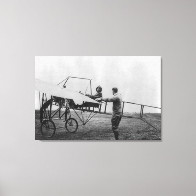 Lienzo Harriet Quimby en su fotografía de avión (Anverso)