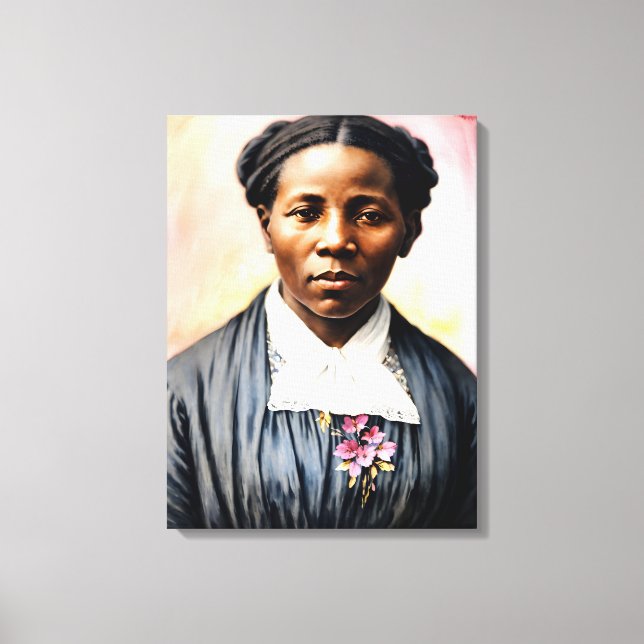 Lienzo Harriet Tubman Original Retrato Art (Anverso)