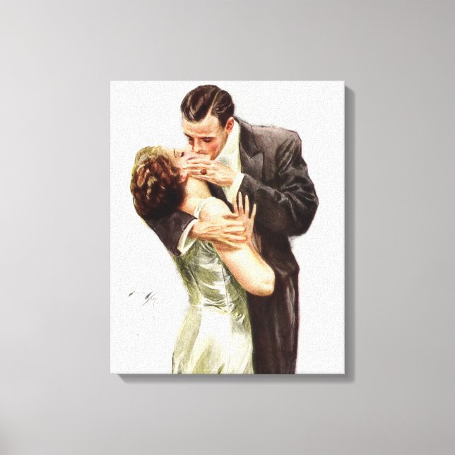 Lienzo Harrison Fisher: El beso (Anverso)