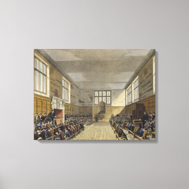 Lienzo Harrow School Room de 'History of Harrow School' (Anverso)