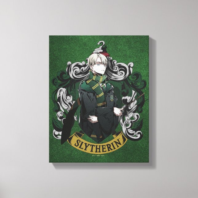 Lienzo HARRY POTTER™ | Anime Draco Malfoy House Escudo (Anverso)
