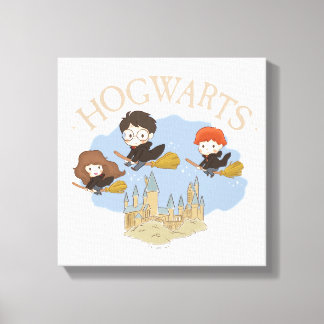 Lienzo HARRY POTTER™, Hermione, y Ron vuelan sobre HOGWAR