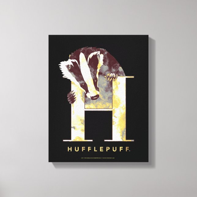 Lienzo Harry Potter | HUFFLEPUFF™ Tejón Acuarela (Anverso)