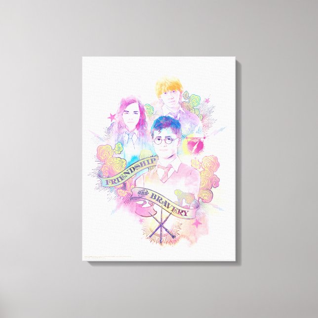 Lienzo Harry Potter Spell | Harry, Hermione y Ron Waterc (Anverso)