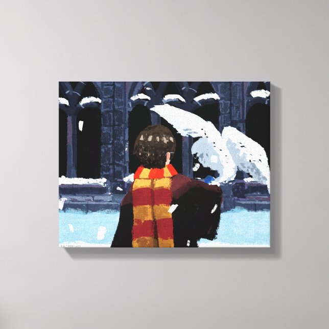 Lienzo HARRY POTTER™ y Hedwig en la nieve (Anverso)