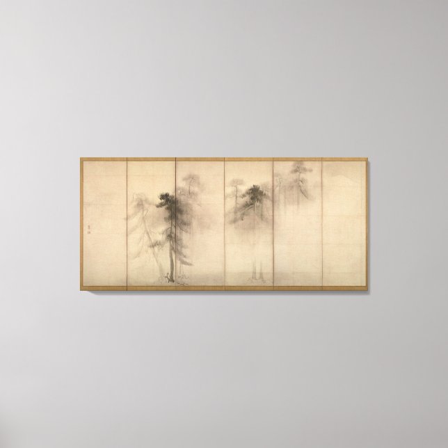 Lienzo Hasegawa Tohaku Pine Trees 16.º japonés (Anverso)