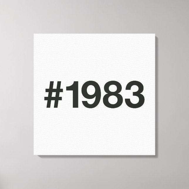 Lienzo Hashtag 42 aniversario de cumpleaños de 1983 (Anverso)