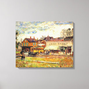 Lienzo Hassam - Fin de la línea de tranvía, Oak Park, IL