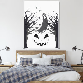 Lienzo Haunted Forest Ghost Stretched Canvas – Dark & Spo