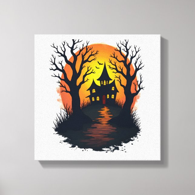 Lienzo Haunted Forest � Spooky Halloween Nature Tee (Anverso)