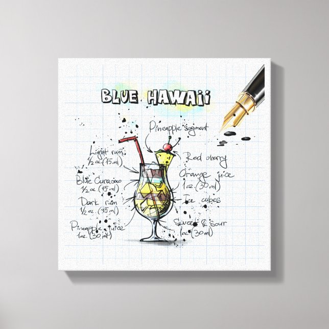 Lienzo Hawai azul (Anverso)