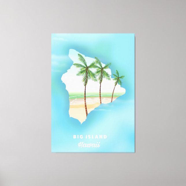 Lienzo Hawái isla grande (Anverso)