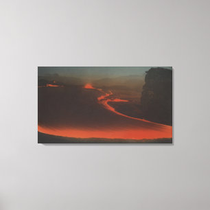 Lienzo Hawái - Vista de senderos de lava desde activos