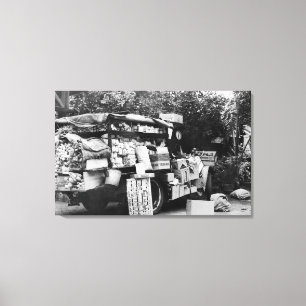 Lienzo Hawaii - Vista de un vagón nativo de verduras