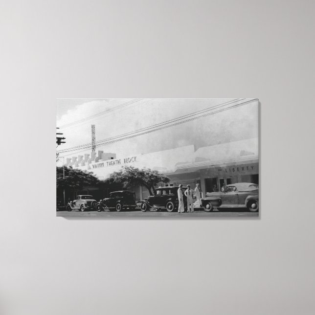 Lienzo Hawaii - Vista del bloque de Teatro Waikiki (Anverso)