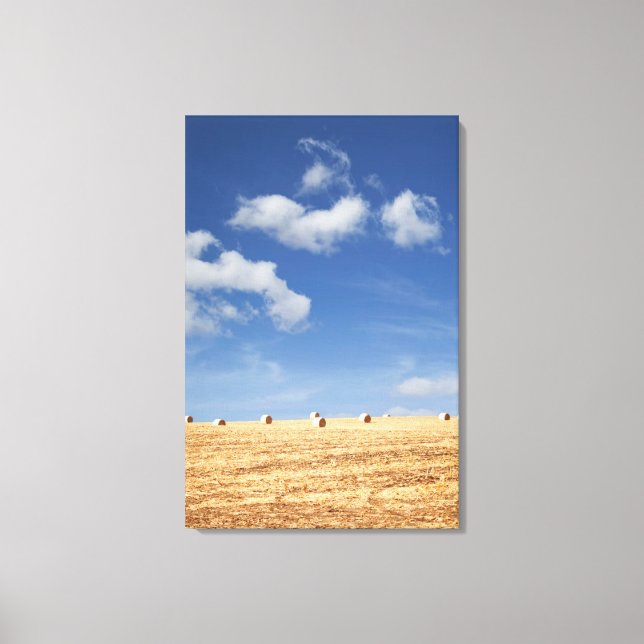 Lienzo Hay Bales en el campo (Anverso)