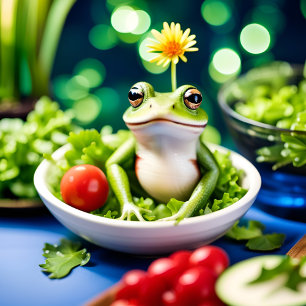 Lienzo Hay Una Rana En Mi Ensalada