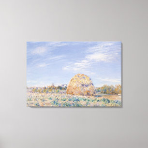 Lienzo Haystack de Alfred Sisley el en los bancos del