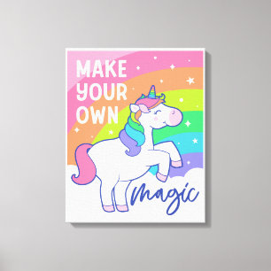 Lienzo Haz tu propia magia Cute unicornio
