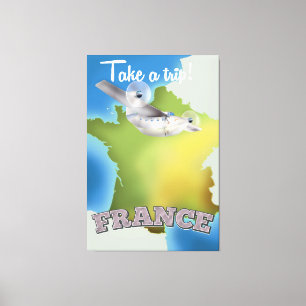 Lienzo Haz un viaje - Francia cartel de viaje vintage