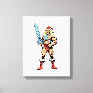 Lienzo He Man Cartoon in Santa Hat – Retro Heman