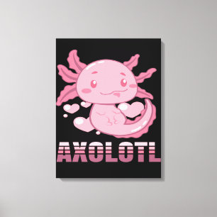 Lienzo Heart Axolotl personalizado Cute Axolotl
