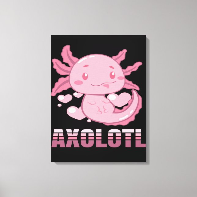 Lienzo Heart Axolotl | personalizado Cute Axolotl (Anverso)