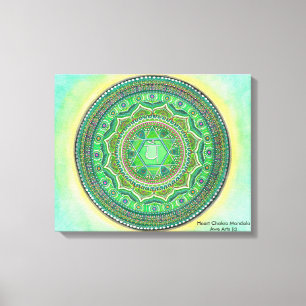 Lienzo Heart Chakra Mandala Canvas Art