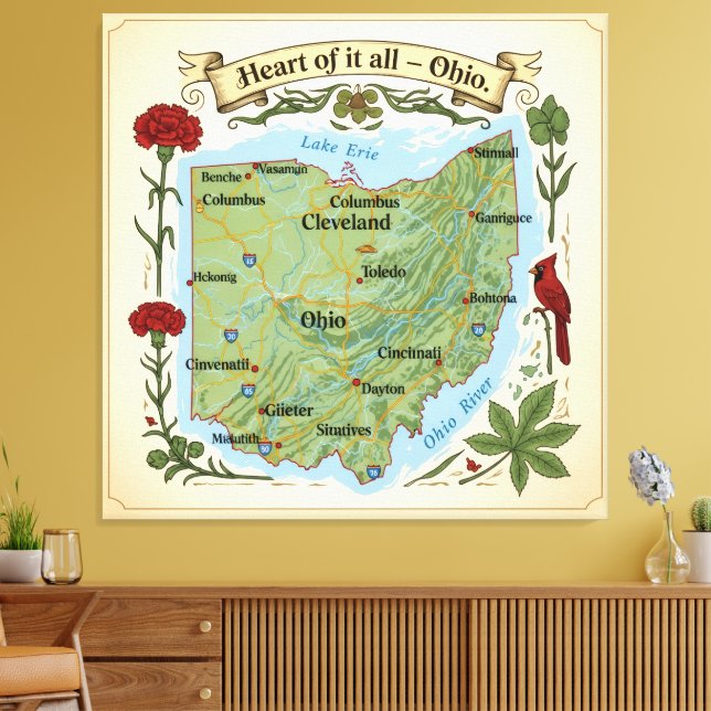 Lienzo Heart of It All — Ohio Boards (Insitu (Sala de estar))