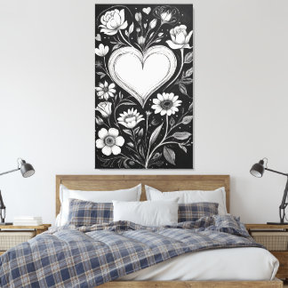 Lienzo Hearts and flowers