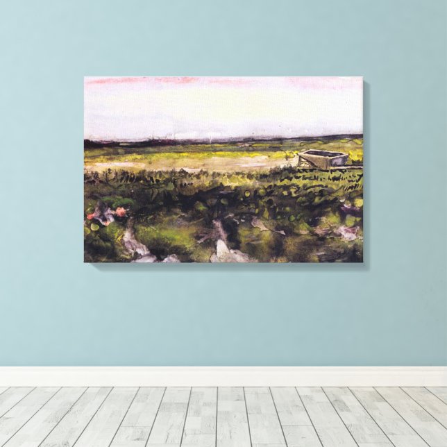 Lienzo Heath con una carretilla de Vincent van Gogh (Insitu (piso de madera))