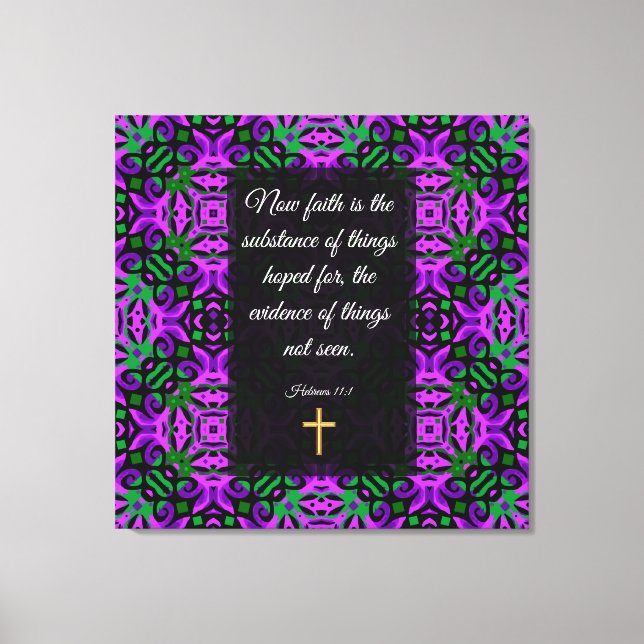 Lienzo Hebreos 11:1 (Anverso)
