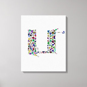 Lienzo Hebrew Letter BET made with Gemstones