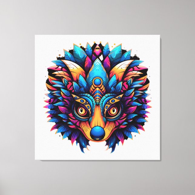 Lienzo Hedgehog Colorful Pop Art (Anverso)