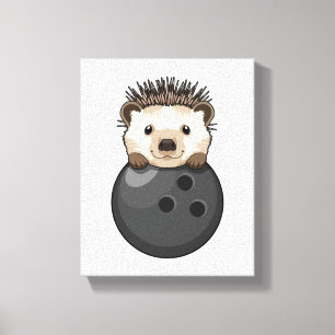 Lienzo Hedgehog en el Bowling con bolas