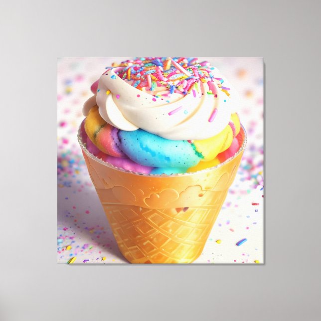 Lienzo Helado Cream Cone Sprinkles (Anverso)