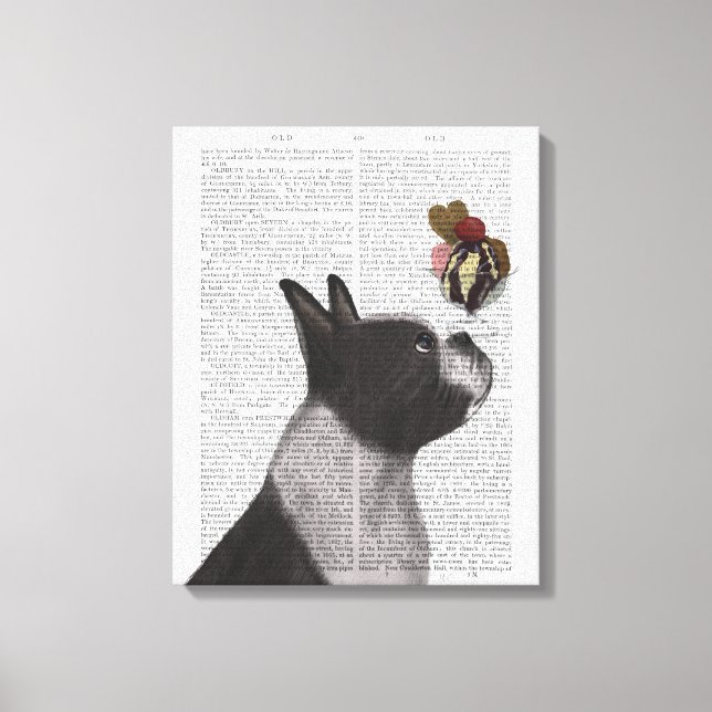 Lienzo Helado de Boston Terrier (Anverso)