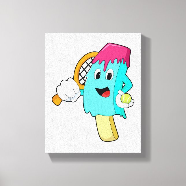 Lienzo Helado de tenis con raqueta de tenis (Anverso)