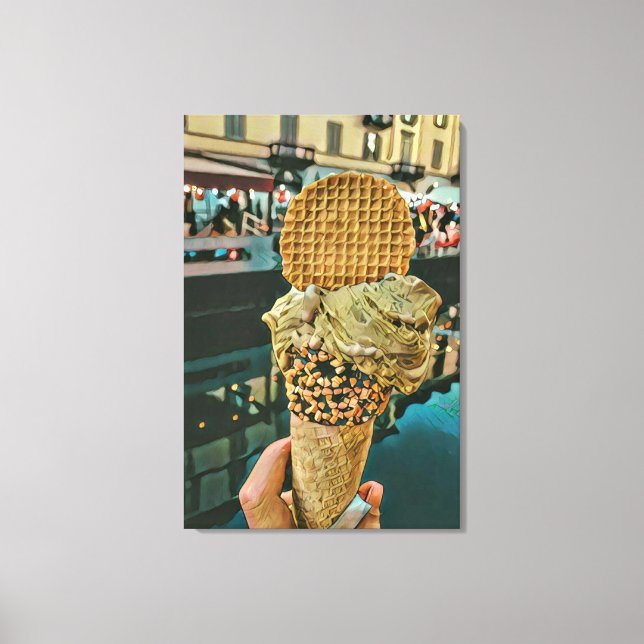 Lienzo Helados de chocolate rociados (Anverso)