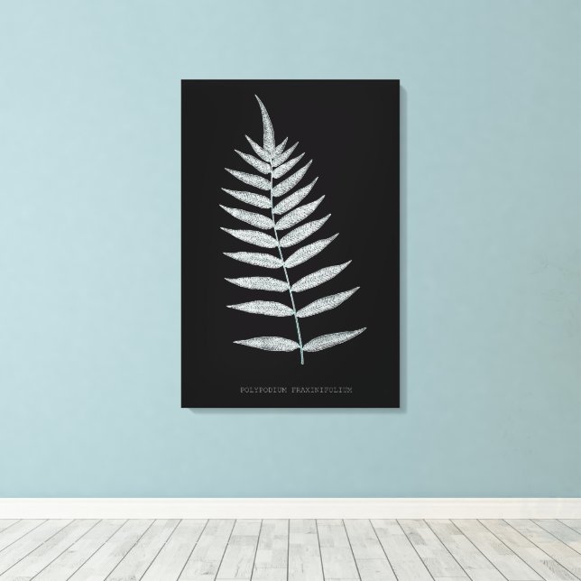 Lienzo Helecho - Polypodyum Fraxinifolium - efecto de ray (Insitu (piso de madera))