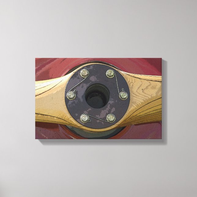 Lienzo Hélice de avión de madera (Anverso)