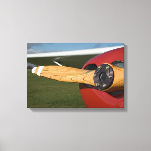Lienzo Hélice de madera de avión rojo
