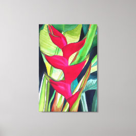 Lienzo Heliconia Lobster Claw flor de acuarcolía tropical