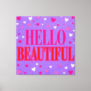 Lienzo HELLO BEAUTIFUL Colorful Canvas Wall Art