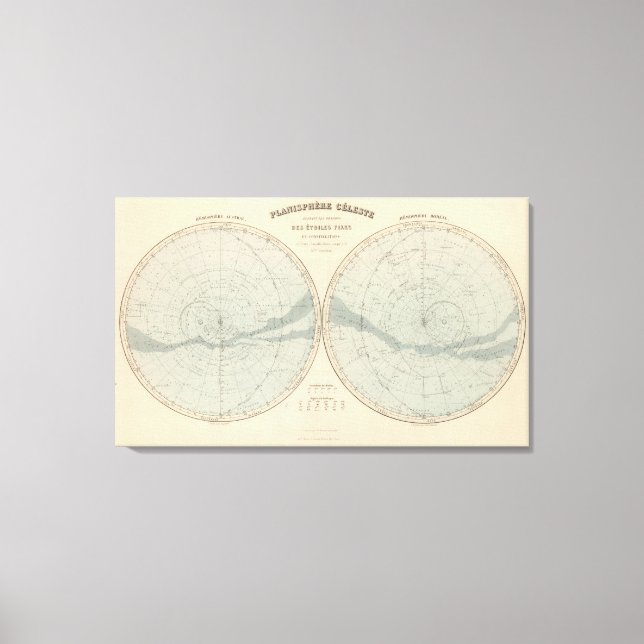 Lienzo Hemisferio Planisphere Celeste (Anverso)