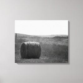 Lienzo Heno blanco y negro en un campo Wyoming 16x20