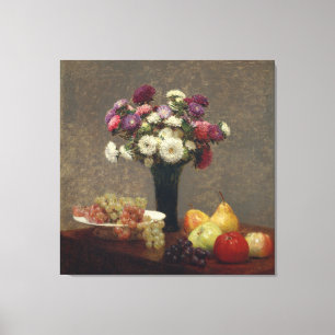 Lienzo Henri Fantin-Latour Aster y Bodegón de Frutas